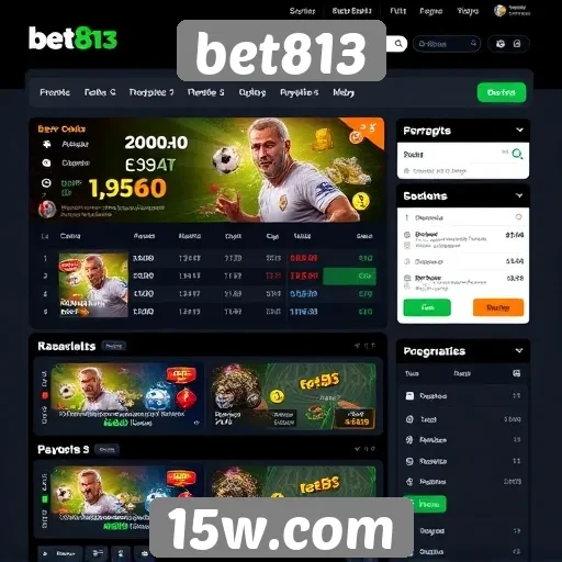 Interface de usuário do site bet813 em foco